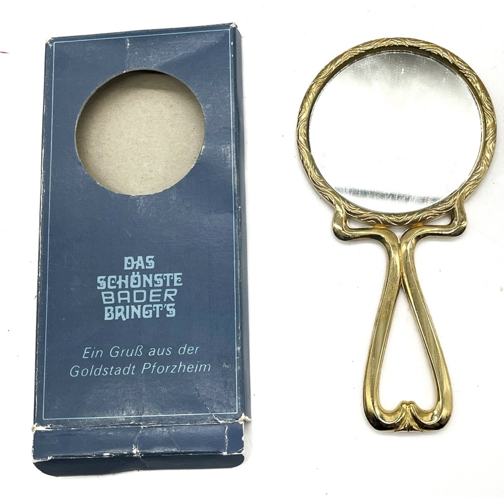 Vintage German Pocket Mirror 50 Jahre Bader Katalog Pforzheim